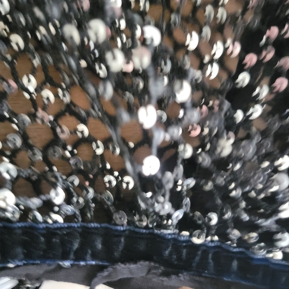 Free People Women's Sparks Fly Sheer Sequin Black Long Sleeves Top Size XS - Picture 9 of 14